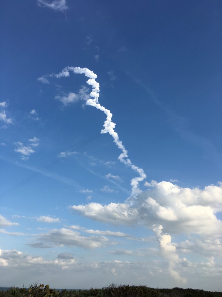 Contrails after the launch