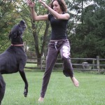 Ashley and Goony hopping around together.